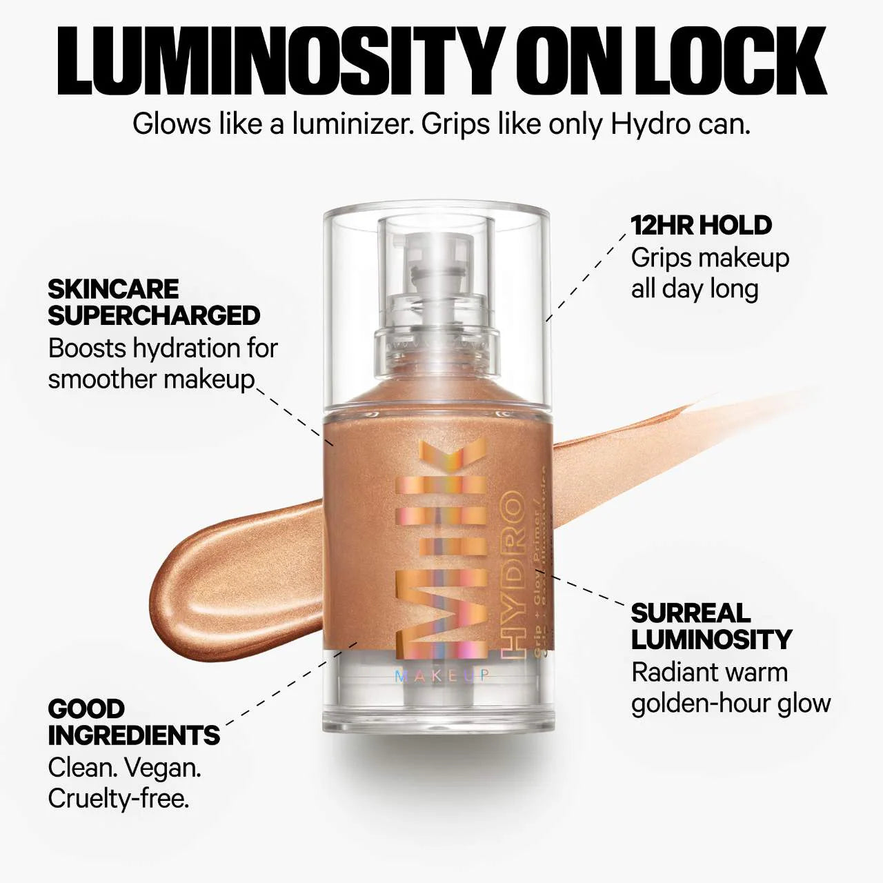 Milk - Hydro Grip + Glow Illuminating Primer with Light-Reflecting Pearls 45ml